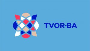 TVOR•BA logo horizontálne farebné na svetlom podklade
